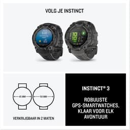 Garmin Instinct 3- Smartwatch - 45mm - AMOLED - Zwart & Blauw - Limited Edition — thumbnail 12