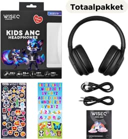 WiseQ ANC Koptelefoon Kinderen – Draadloze Koptelefoon Kind – Active Noise Cancelling – 35u Bluetooth – Hufterproof met Microfoon – Zwart — thumbnail 10