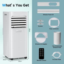 Mobiele Airconditioning 9000 BTU - 3-in-1 Koeler, Luchtontvochtiger en Ventilator met Afstandsbediening — thumbnail 4