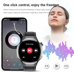 Knobbout 1.53" Stijlvolle Sport Smartwatch – NFC- Kompas, Hoogtemeter, Barometer-Bluetooth Bellen - Draadloos Opladen - hartslag, bloeddruk, zuurstofgehalte (SpO₂) - AI Assistent - medicatie innemen alert - Zwart Leren + Siliconen Band — thumbnail 18