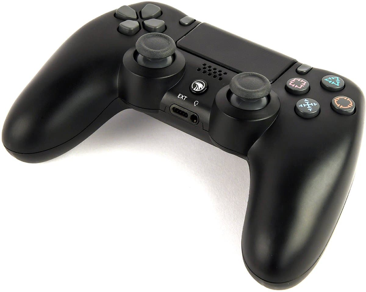 GMB Gaming Draadloze Game Controller voor PS4 en PC - Dual Vibration, LED Lichtbalk, Ergonomisch Ontwerp voor Comfortabel en Realistisch Spel, Zwart — afbeelding 1
