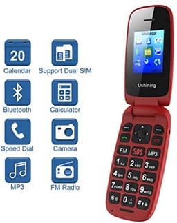 Mobiele Telefoon voor Senioren met Grote Toetsen en Dual SIM - Rood — thumbnail 4