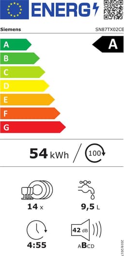 Siemens SN87TX02CE - iQ700 - Inbouwvaatwasser - 60 cm - Energielabel A - Home Connect - Zeolith: extra droge vaat - varioSpeed Plus: je vaat tot wel drie keer zo snel schoon — thumbnail 3
