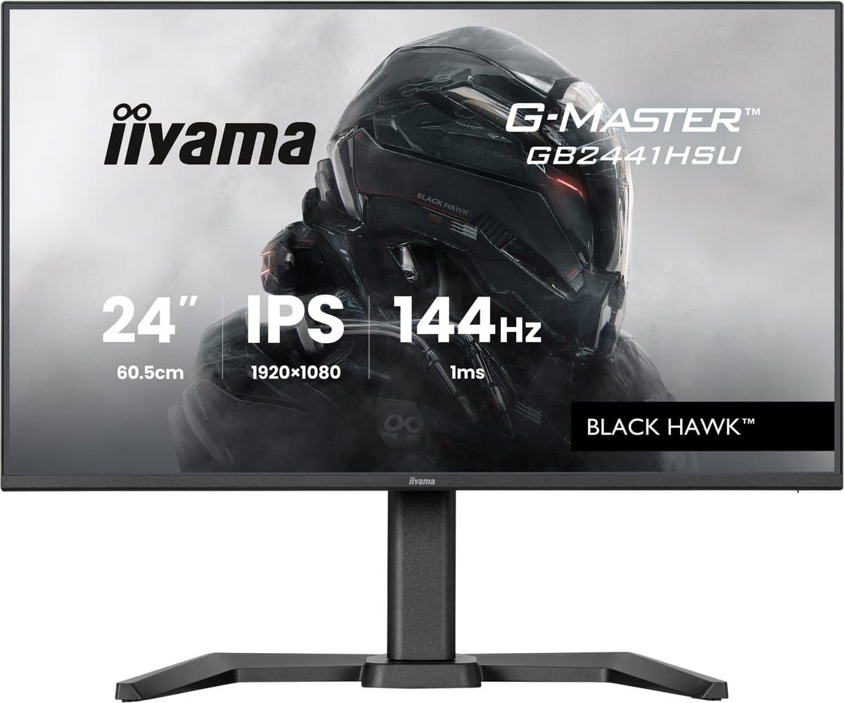iiyama G-Master GB2441HSU-B1 Black Hawk - 24 inch - Full HD - IPS - 144 Hz - Verstelbaar — afbeelding 1