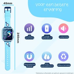 ISHIVA® GPS Horloge Kind geschikt voor Simkaart (4G GPS)–Smartwatch Kinderen met HD-camera & Videobellen - Kinder Smartwatch - Smartwatch Kind-1000 mAh Long Battery–IP65 Waterdicht–SOS Knop–School Mode-Veilige Zones-GPS Tracker–2 Jaar Garantie–Blauw — thumbnail 7
