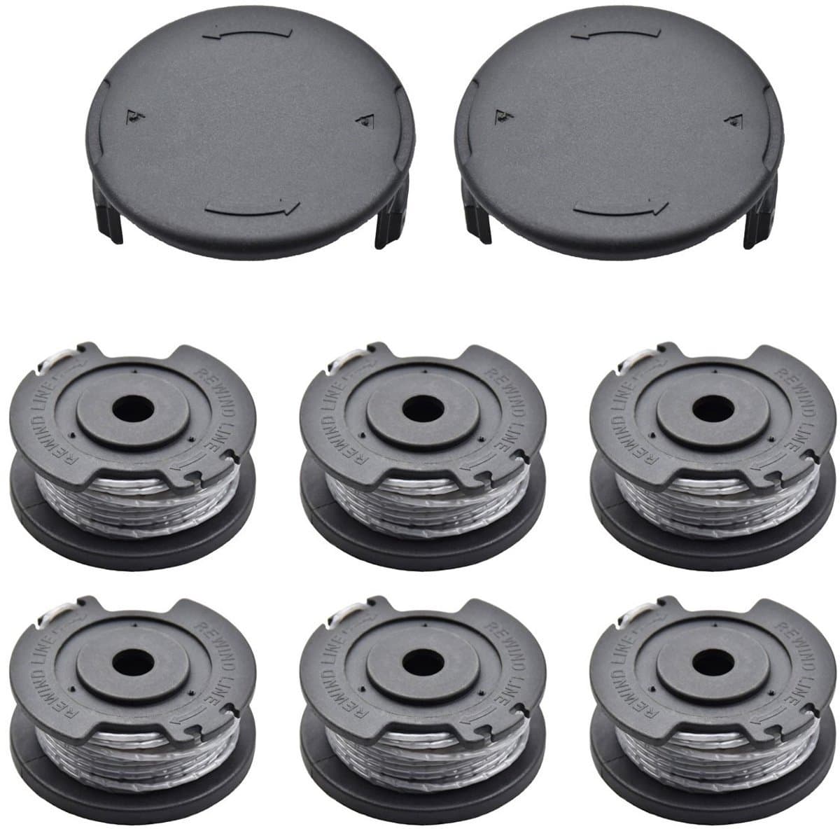 6 stuks Spool - 2 hoes - geschikt voor Bosch Easy Gras Cut 18 V 23 26 18 Strimmer Bijlagen - Onderdeelnummer F016800569 F016800385 — afbeelding 1