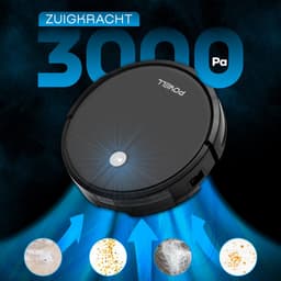 Powell Robotstofzuiger - Robotstofzuiger met Dweilfunctie - Robotstofzuiger met Laadstation - Robot Stofzuiger - Dweilrobot - Zwart — thumbnail 3