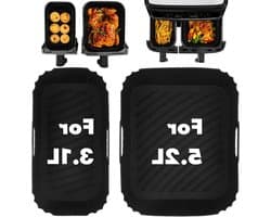 Allecto Premium - Silicone vorm accessoires voor heteluchtfriteuse - geschikt voor Tefal en Philips Dual Basket Airfryer - XL formaat accessoires voor heteluchtfriteuse - Tefal EY9018.