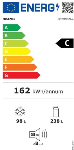 Hisense RB440N4ACC - Koelvriescombinatie vrijstaand - RVS look - 336 liter - Rechtsdraaiend (omkeerbaar) - C label - 35 dB(A) - NoFrost — thumbnail 14