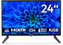 MEDION Full HD TV 59,9 cm (24 inch) (perfect voor camping, camper, vrachtwagen, tuin, 12V auto-adapter, triple tuner, HDMI, USB), MD824000, zwart — thumbnail 1