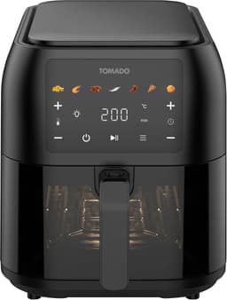 Tomado TAF8002B - Grote airfryer - XXL airfryer - 8 liter - Heteluchtfriteuse - Kijkvenster - Tiptoetsbediening - 7 automatische programma's - Zwart — thumbnail 2