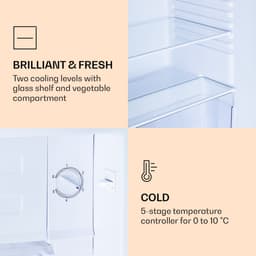 Klarstein Koelkast CoolArt koel-vriescombinatie - met 2 koelstanden, designfront, 5-traps thermostaat, 0 tot 10 °C, inhoud: 79 liter, thema: Bos - 41 dB - voor Keuken - Compact - Mini Fridge - Compact Koelkast - Kleine Koelkast — thumbnail 4