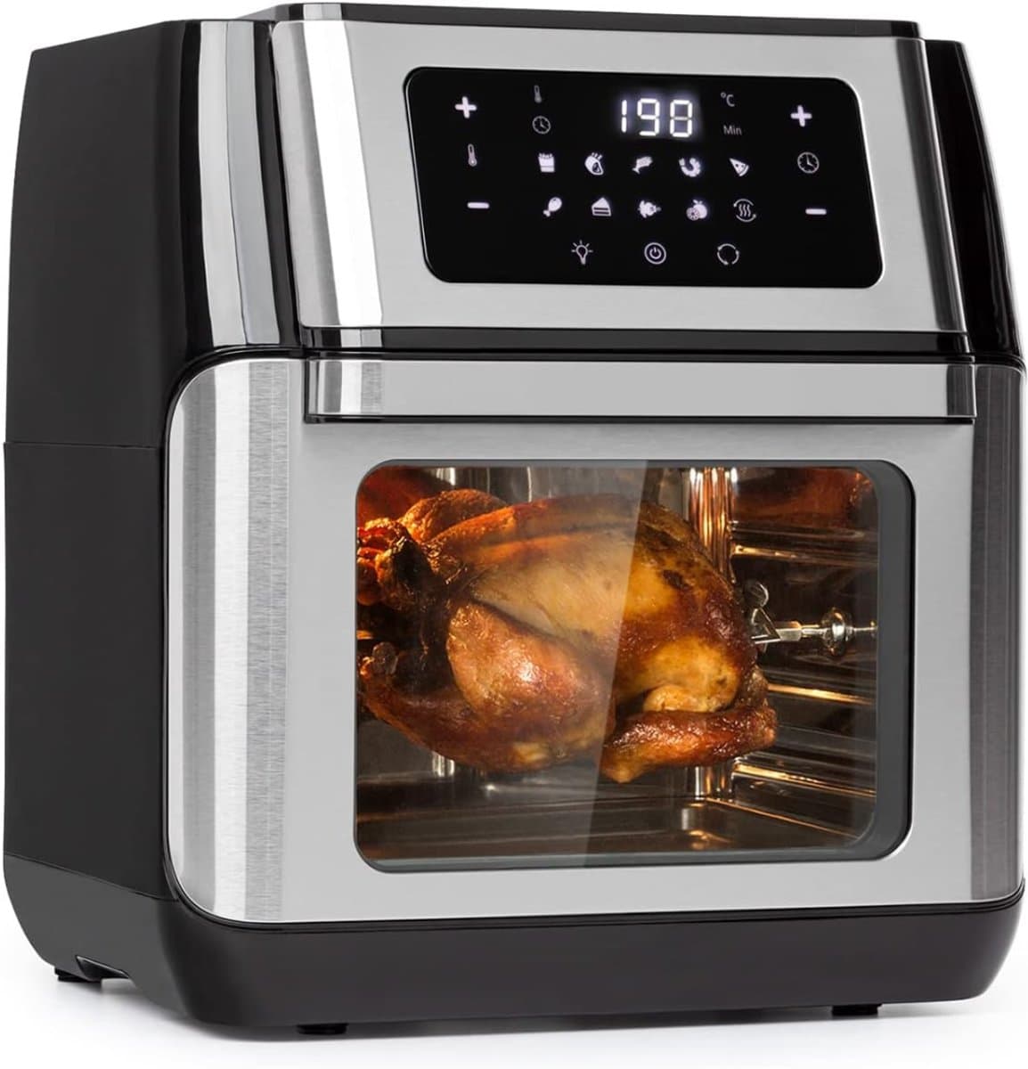 RVV® Mini Airfryer - Heteluchtfriteuse - Friteuse - 3D Verwarmingssysteem - Zilver 32cm x 36cm x 37cm — afbeelding 1