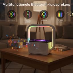longziming -Luidspreker – Bluetooth Speaker – Draadloos Oplaadstation met Bluetooth Speaker – LED Sfeerverlichting – Speaker met Helder Geluid – Multifunctionele Bureau- en Nachtkast Speaker — thumbnail 7