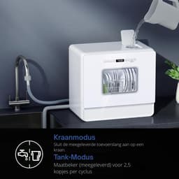 AMA® Mini Vaatwasser - Vaatwasser - Tafelvaatwasser - 5 Liter Watertank - Wit — thumbnail 7