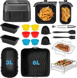 YONO Accessoires Set - geschikt voor Philips Dual Basket Airfryer - 5000 - 3000 series - 18in1 — thumbnail 2