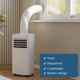 Auronic Mobiele Airco - 7.000 BTU - 3-in-1 - Airconditioning met 2 Raamafdichtingskits - Ventilator - Ontvochtiger - tot 20m² koelen - Wit — thumbnail 7