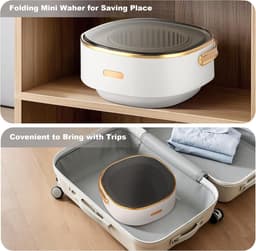 Mini Wasmachine met Centrifuge - Voor Kleine Wasgoed - Meerdere Programma's - — thumbnail 8