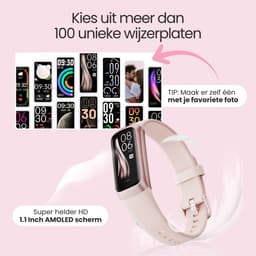Siltcon® Vitéa Activity Tracker – Stappenteller Horloge - Hartslagmeter – Bloeddrukmeter - Slaapmonitor - Saturatiemeter – Sporthorloge – Smartwatch Dames, Heren & Kinderen - Geschikt voor iOS/Android - RVS - Elke pols - Incl. 2 Bandjes — thumbnail 12