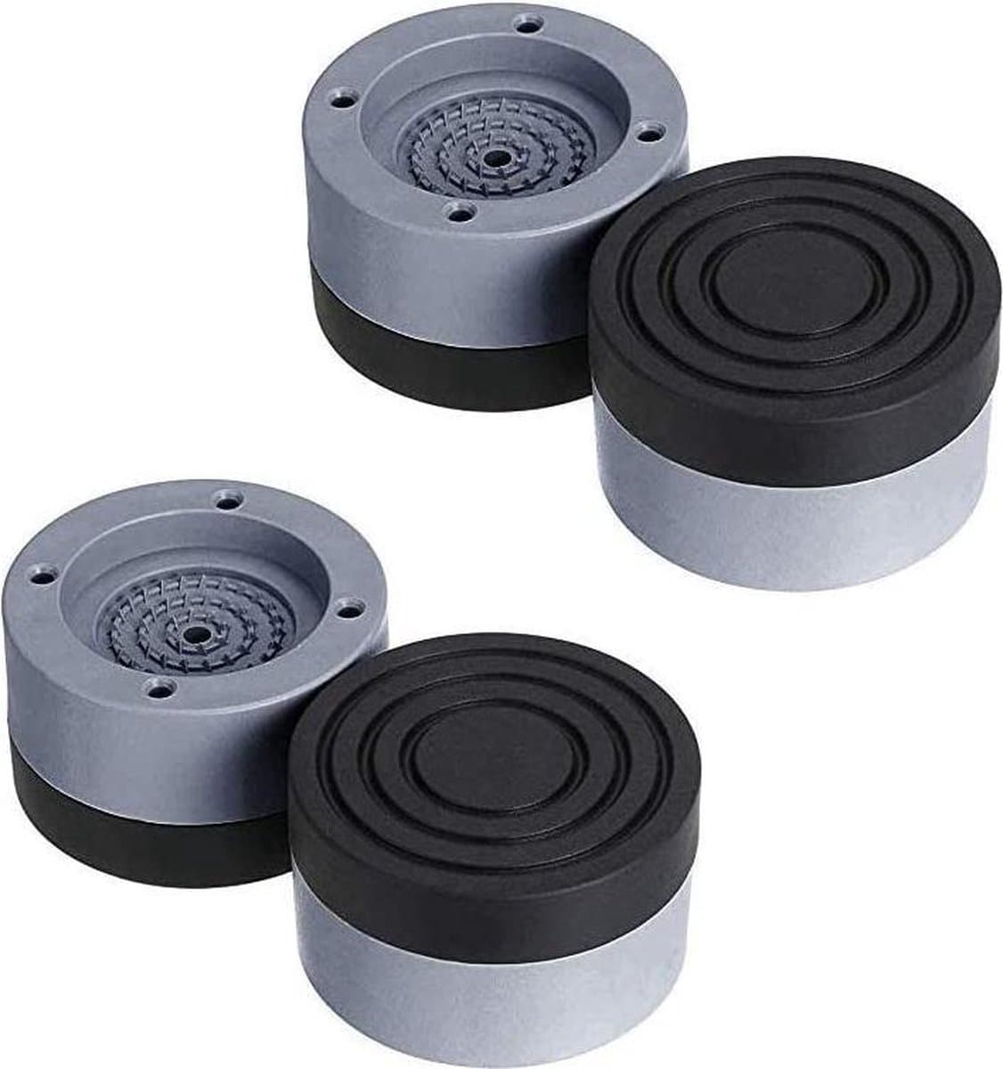 TrillingDempers Wasmachine -Vuide-pakket van 4 trillingsdempers, universele trillingsdempers, wasmachine Anti-vibratiemat, voor wasmachines, drogers, meubels, koelkast (grijs, 4 cm) - (WK 02122) — afbeelding 1