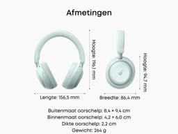 soundcore Space 2 by Anker, Active Noise Cancelling Koptelefoon, Comfortabele Pasvorm, 50H Speeltijd, LDAC Hi-Res Draadloze Audio, Dual Connection, Helderre Gesprekken, Bluetooth 6.1, Nap Mode, Draagdetectie — thumbnail 8