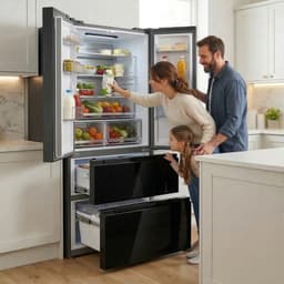 Heinner HCFD-M516INVHGBKE++ French Door Amerikaanse Koelkast – 516 L – No Frost – LED Touch Display – InoxCool Technology & ADT Fresh System – Zwart – 5 Jaar Garantie — thumbnail 9