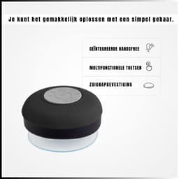 RUX® Douche Speaker - Badkamer Speaker - Douche Speaker Bluetooth - Zwart - 4cm x 5cm x 3cm — thumbnail 7