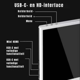 YOR® Professionele Portable Monitor Pro 2024 - Full HD - 13” / 16,5” Tri-Screen - Laptop Scherm Uitbreider - Inclusief Beschermhoes en Kabels - Krachtig - Zilver - 4cm x 34cm x 23cm — thumbnail 9