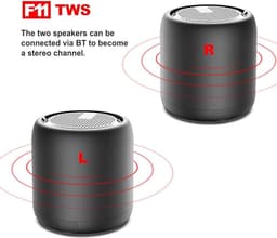 Draadloze Draagbare Luidspreker F11 Mini-luidspreker Waterdicht & TWS-stereokoppeling & Subwoofer & Spraakoproepfunctie & Type-C Snelladen, Waterproof Wireless Speaker 24 Uur Batterijduur Verjaardag-Cadeau-Muziek — thumbnail 7