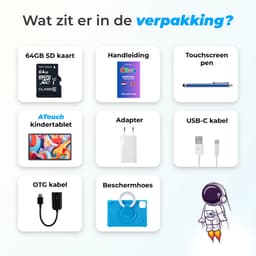 ATouch Combipakket - Kindertablet Tab 10 Plus + Kinderkoptelefoon - 64GB+64SD - Vanaf 3 jaar - Blauw — thumbnail 9