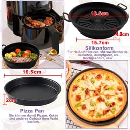 Airfryer Accessoires 4-delige bakset geschikt voor Philips Essential 41 L HD9252/HD9200 - siliconen bakvorm, grillframe, muffinvormpjes — thumbnail 2