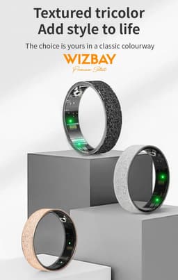 WizBay Premium Select® Zilveren FrostLook Smart Ring Dames Heren - Oplaad Case - Hypoallergeen - Hartslag & Slaap Monitor - IP68 Waterdicht - O2 Meting - Gesture Functie - Multiple Sport Modi - #10 — thumbnail 7