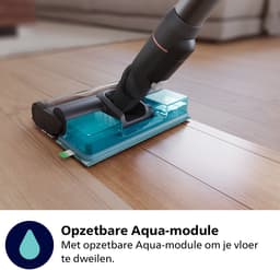 Philips Steelstofzuiger met Dweilfunctie XC7055/01 Aqua - Draadloos en Zonder Zak - Zuigmond met LED Verlichting — thumbnail 8