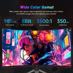 KTC H32S17F 32'' Curved Gaming Monitor, 1920*1080 HVA Paneel, 240Hz Refresh Rate, 125% sRGB, 3500:1 Contrastratio, Adaptive Sync, HDR10, 3ms Reactietijd, 2*HDMI2.0 1*DP1.4 1*USB2.0 1*Audio, VESA Montage, Verstelbare Kanteling, Weinig Blauw Licht — thumbnail 5
