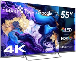 Smart Tech 55QG02V Smart TV 55 Inch 4K Ultra HD QLED Display Google TV-systeem Dolby Audio HDR10 Klasse E kleur Grijs — thumbnail 8