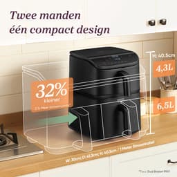 Cosori TurboTower – Dubbele Airfryer XXL – 10.8L – 2 Manden Apart Instelbaar – 7 Programma’s — thumbnail 6