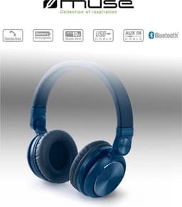 Muse M-276BTB - Draadloze bluetooth hoofdtelefoon, blauw — thumbnail 3