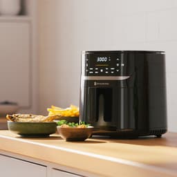 KitchenBrothers Airfryer XL - 5L - 1500W - PFAS-Vrij - Heteluchtfriteuse - 80ºC tot 200ºC - 8 Kookprogramma's - Zwart — thumbnail 7