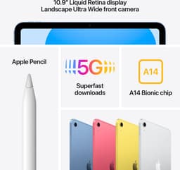 Apple iPad (2022) - 10.9 inch - WiFi + 5G - 256GB - Blauw — thumbnail 5