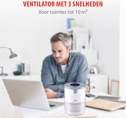 alpina Luchtreiniger met HEPA Filter H13 - Air Purifier met Ionisator voor Ruimtes 5-10 m2 - Lucht Reiniger 60 m³/h - Air Cleaner met 3 Snelheden - 230V/12W - Wit — thumbnail 3