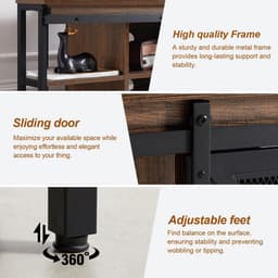 Hoek-tv-standaard tot 60 inch met opbergkasten en stopcontact - bruin — thumbnail 2
