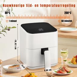 RONN® Mini Airfryer - Airfryer - Airfryer Klein - Wit - ‎‎26cm x 21cm x 28cm — thumbnail 9
