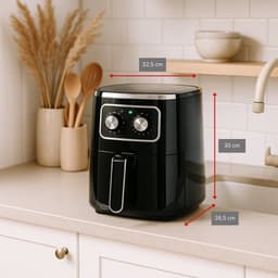alpina Airfryer 4.5L - Heteluchtfriteuse 1-4 Personen - Air Fryer met Timer Functie - Instelbare Temperatuur 80 tot 200 Graden - Heteluchtoven 1400W — thumbnail 3