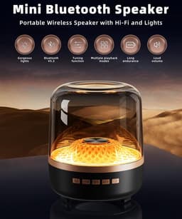 Bluetooth-luidspreker - Subwoofer - Met lichteffecten - 11 x 13 cm - RGB-verlichting - Geluidskwaliteit in hoge definitie - Draagbaar draadloos ontwerp - Ondersteunt TWS-koppeling - Geschikt voor thuis, feesten, buiten, reizen, strand - Zwart — thumbnail 9