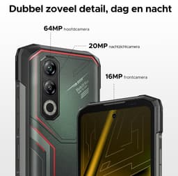 DOOGEE Blade 20 Max 4G - Robuuste Smartphone - Robuuste Telefoon - 36GB RAM + 1TB ROM /2TB TF - Helio G100 - 11800 mAh/ 33 W - 6,6 inch + 120 Hz - 3 kaartsleuven - 20MP Nachtzicht - Face ID - IP68 - Rood — thumbnail 7