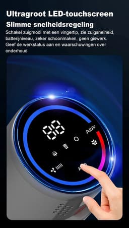 NaevaMi Draadloze Stofzuiger - Snoerloze Stofzuiger - Zonder Zak - 27000Pa - Met Stof Detector - Touchscreen Display - Slimme Stofsensor - Automatische Snelheidsregeling voor het reinigen van bedden en tapijten in huis — thumbnail 6