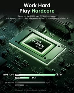 ACEMAGIC LX15 Pro 15,6'' FHD-laptop - AMD Ryzen 7 5700U - 16 GB DDR4 RAM 512 GB SSD - Windows 11 Pro - Wifi 6 - Grijs — thumbnail 3