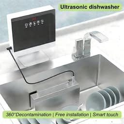 Draagbare Vaatwasser - Huishoudelijke Machine - Servies Reinigen - Geen Installatie Nodig - 5 kg - Zilver Wit — thumbnail 2