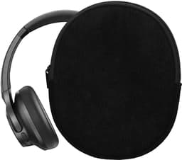 kwmobile headset case geschikt voor Anker Soundcore Q20i hoes - 22,5 x 17 cm - Koptelefoon cover met rits - Neopreen en ribfluweel - In zwart — thumbnail 3