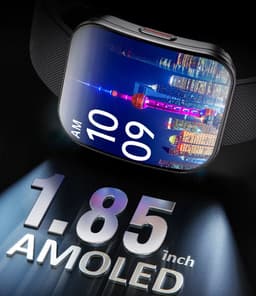 Smartwatch voor Dames en Heren 2025 -1.85inch AMOLED - RVS, Siliconen Bandje - Hartslagmeter - Stappenteller - Slaapmonitor - Multisport - Compatibel met Android en iOS - Waterproof - Zwart en Roze — thumbnail 9